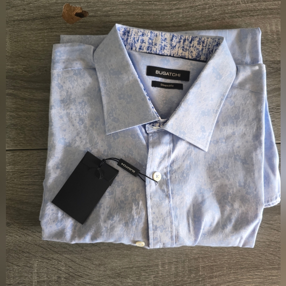 Bugatchi Shaped Fit Mans Shirt Size XL